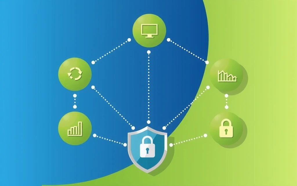 Illustration de processus de données sécurisés et d'icônes de confidentialité