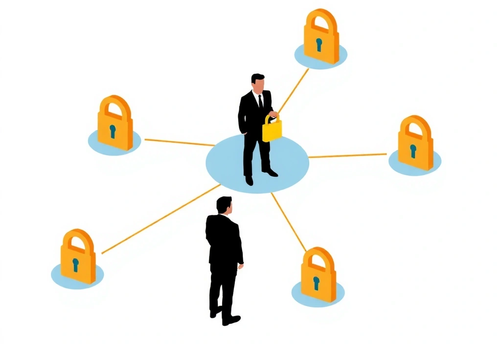 Illustration de partage de données sécurisé avec des partenaires de confiance